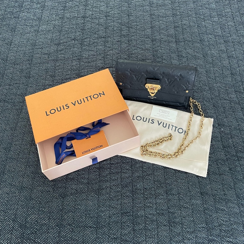 Louis Vuitton Vavin Chain Wallet - Monogram Empreinte Leather Black - Picture 2 of 16